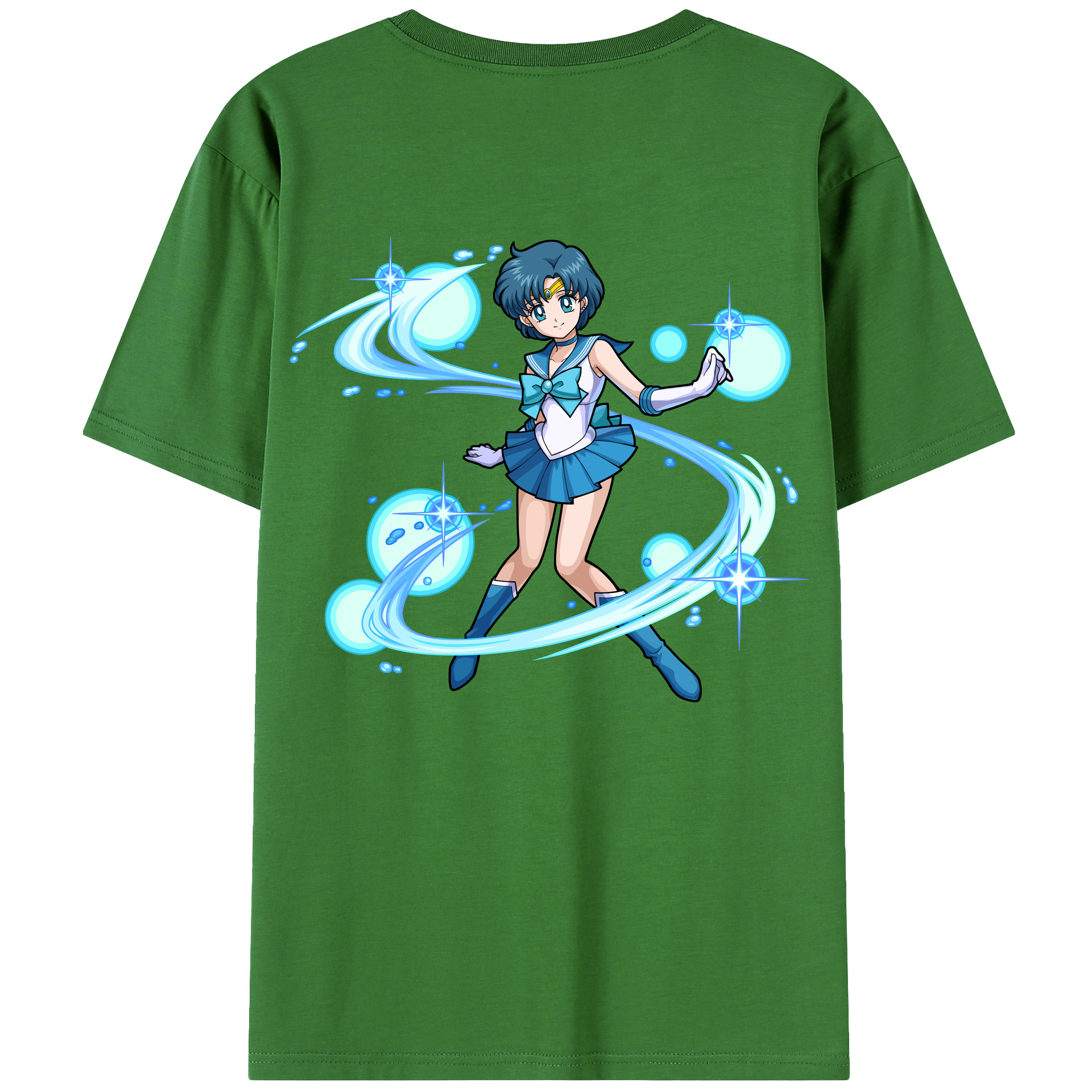 （画像用） 美少女戦士セーラームーン 水野 亜美 みずの あみ Sailor Moon Mizuno Ami レディース半袖Tシャツ(バックプリント)